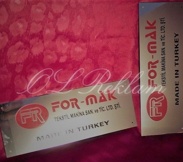 Paslanmaz çelik makina etiketi